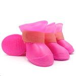 4Pcs Pet WaterProof Rainshoe Anti-slip Rubber Boot For Small Medium Large Dogs Cats Outdoor Shoe Dog Ankle Boots Pet