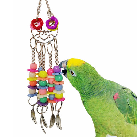 1 Pc Bird Chewing Toy Colorful Beads Bird