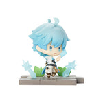 Genshin Impact Anime Figure Battlefield Heroes Liyue Zhongli Keqing Qiqi Chongyun Collectible Model Kawaii Doll Toys Gifts Kids