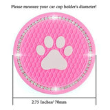 4 Pcs Car Cup Mat Cat Paw Automobile