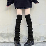 70cm Lengthened Leg Warmer Women&#39;s Lolita Long Socks JK College Style Knitted Warm Socks Autumn Winter Over Knee Boot Cuffs