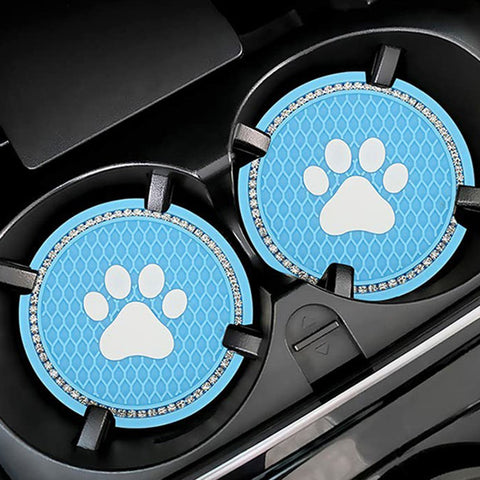 4 Pcs Car Cup Mat Cat Paw Automobile