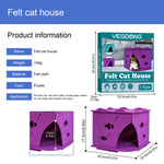 Felt Cat House Foldable and Detachable