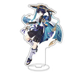 Anime Figure Genshin Impact Diluc Venti Klee Zhongli Cosplay Acrylic Stand Model Plate Desk Decor Standing Sign Keychain Gifts