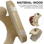 Ceramic Pet Bowls 2 Wood Stand Raised Feeder