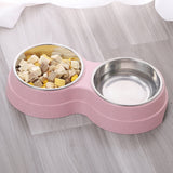 Double Pet Bowls Food Water Feeder