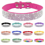 Comfortable Suede Fiber Crystal Dog Collar