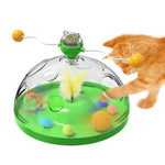 Interactive tower cat toy turntable ball