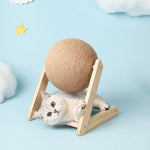 Wooden Cat Scratching Post Ball Toy