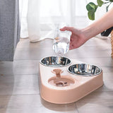 3In1 Pets Food Bowl with Bottle Automatic Drinking Feeder