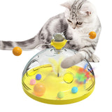 Interactive tower cat toy turntable ball