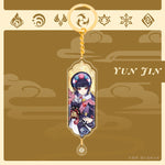 Anime Keychain Genshin Impact Zhongli Hutao Scaramouche Interlayer Key Chain Accessories Cute Bag Pendant Key Ring for Fans Gift