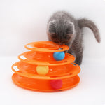 Interactive Tower Cat Toy Turntable Roller Balls