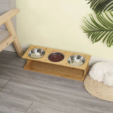 Elevated Dog Cat Bowl Stand Wood