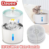 Automatic Pet Cat Water Fountain with LED Lighting 4 Pack Filters 2.4L USB Dogs Cats Mute Drinker Feeder Bowl Drinking Dispenser