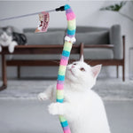 Funny Cat Stick Toys Colorful Turkey Feathers