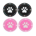 4 Pcs Car Cup Mat Cat Paw Automobile