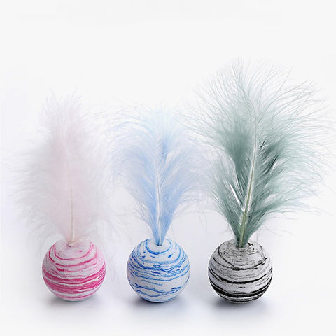 1pc Cat Toy Feather Star Balls Plus Feather Light