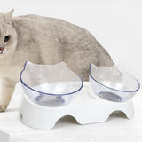 Cat Double Transparent Food Bowl