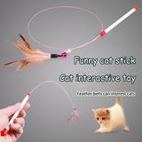 Cat Toys Steel Wire Feather Stick Training