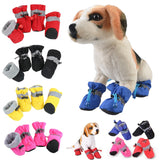 4pcs/set Waterproof Dog Shoes Anti-slip Boots