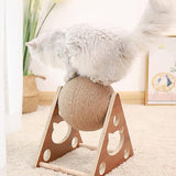 Wooden Cat Scratching Post Ball Toy