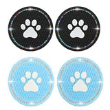 4 Pcs Car Cup Mat Cat Paw Automobile