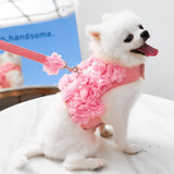 Dog Harness Leash Set 3D Flower