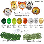 109pcs Palm Leaf Animal Balloons Garland