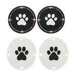4 Pcs Car Cup Mat Cat Paw Automobile
