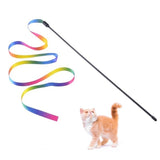 1pc Cat Toy Stick Feather Wand With Bell