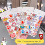 10PCS/Set Cartoon Animals Drink Hairpins