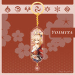 Anime Keychain Genshin Impact Zhongli Hutao Scaramouche Interlayer Key Chain Accessories Cute Bag Pendant Key Ring for Fans Gift