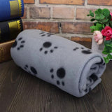 Paw Print Dog Blanket Soft Warm Bed Mat