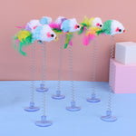 1PC Random Spring Toy Feather Stick Mouse Cat