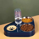 3In1 Pets Food Bowl with Bottle Automatic Drinking Feeder