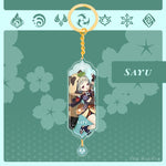 Anime Keychain Genshin Impact Zhongli Hutao Scaramouche Interlayer Key Chain Accessories Cute Bag Pendant Key Ring for Fans Gift