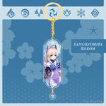 Anime Keychain Genshin Impact Zhongli Hutao Scaramouche Interlayer Key Chain Accessories Cute Bag Pendant Key Ring for Fans Gift