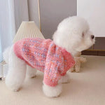 Cute Pink Winter Sweater Cardigan for Dogs