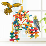 Colorful Parrot Chew Toys Natural Wooden