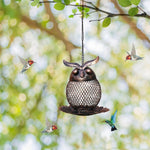 Wild Bird Owl Shape Feeder Outside Hanging