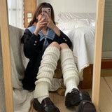 70cm Lengthened Leg Warmer Women&#39;s Lolita Long Socks JK College Style Knitted Warm Socks Autumn Winter Over Knee Boot Cuffs