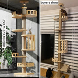 Cat Tree Floor to Ceiling Tower Adjustable Multi-Level Condo With Scratching Post