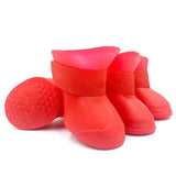 4Pcs Pet WaterProof Rainshoe Anti-slip Rubber Boot For Small Medium Large Dogs Cats Outdoor Shoe Dog Ankle Boots Pet