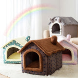 Dog House Kennel Soft Pet Bed Tent Indoor