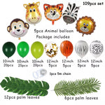 109pcs Palm Leaf Animal Balloons Garland