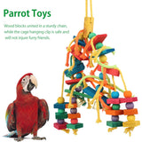 Colorful Parrot Chew Toys Natural Wooden