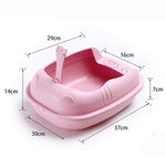 Cats Litter Box Pet Semi-Closed Sandbox Anti Splash Plastic with Spoon