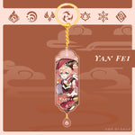 Anime Keychain Genshin Impact Zhongli Hutao Scaramouche Interlayer Key Chain Accessories Cute Bag Pendant Key Ring for Fans Gift