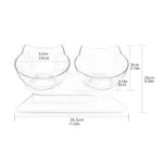 Cat Double Transparent Food Bowl